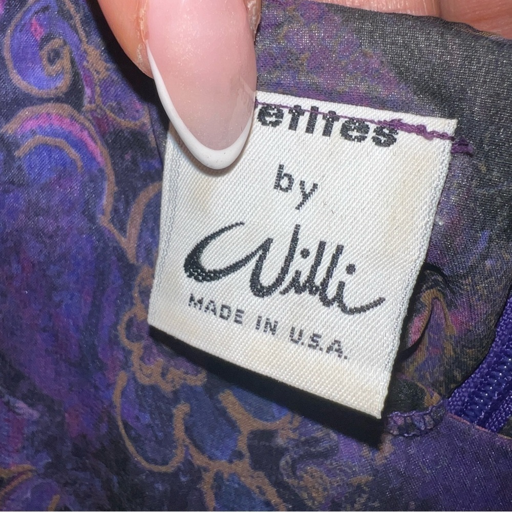 Vintage Petites by Willi Sheer Paisley Floral Blouse SZ XL - Picture 7 of 7